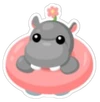 Floating Hippo Sticker