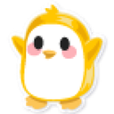 Gold Penguin Sticker